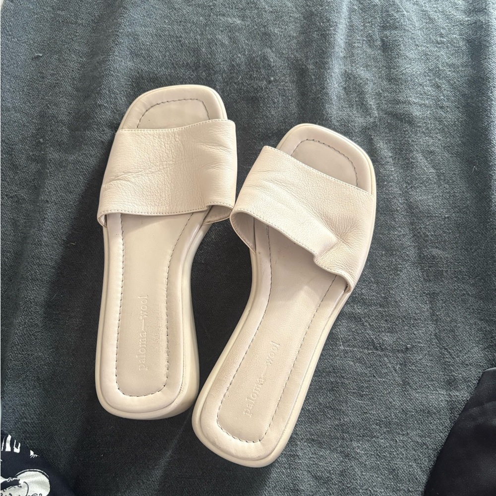 Paloma Wool Beige Slide Sandals